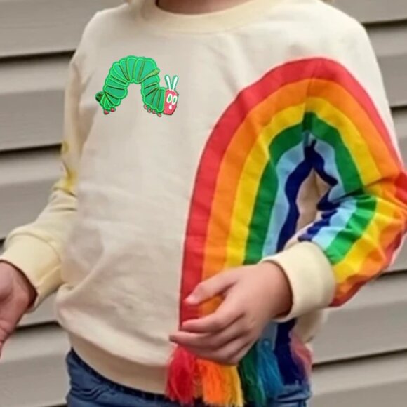 Very Hungry Caterpillar Birthday Long Sleeve Pullover Top Sweatshirt Sweater - Picture 2 of 7